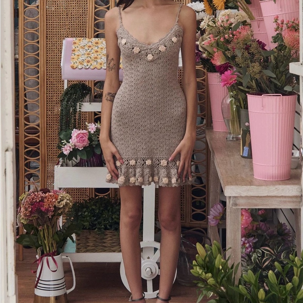 Mirror Palais Rosarium Knit Lady Dress mini XS